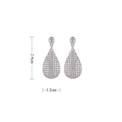 Wholesale 2021 New Fashion Jewelry Hoop Earrings Heart-Shaped Central Stone Brass Earring (24)