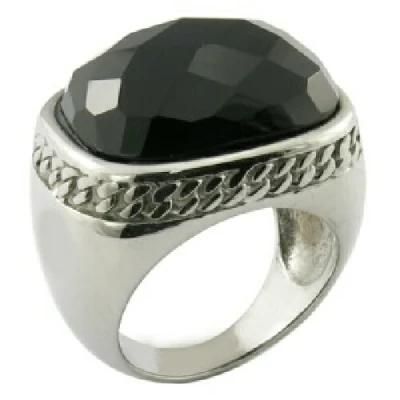 Accept Custom Stainless Steel Gemstone Rings