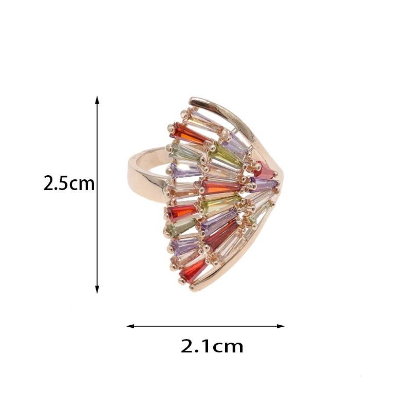 Wholesale Colored Zircon Fashion Ladies Party Jewelry Rings