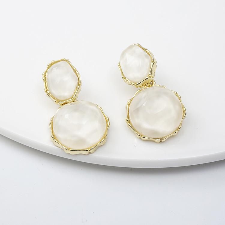 Fashion Jewelry Round French Earrings Vintage Resin Acrylic Irregular Earrings