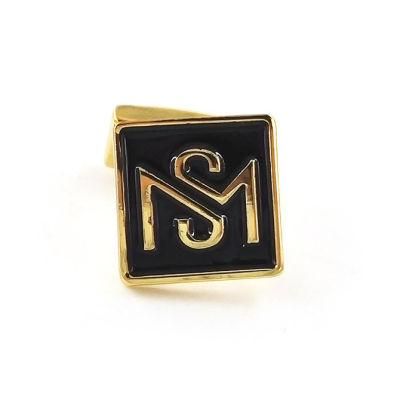 OEM Cheap Button Cover Cufflinks Gold Plated Square Double Shaped Shell Metal Cuff Links Men for Promotion Gifts