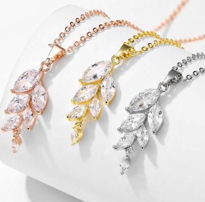 Women&prime; S Wedding CZ Necklace Jewelry Sets, Bridal Necklace Earrings Jewelry Set, Bridesmaid Jewelry