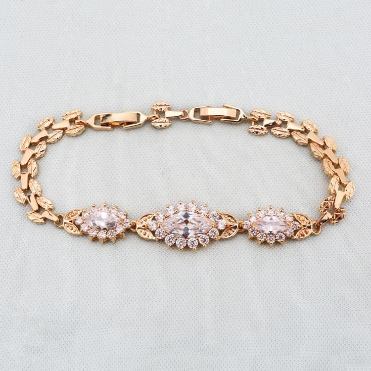 High Quality New Fashion Jewelry 18K Gold Plated Zircon Bangle Bracelet