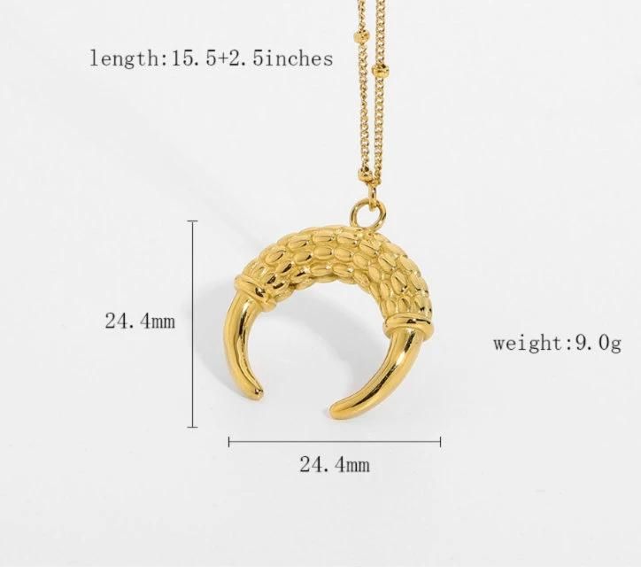 Manufacturer Custom High Quality Waterproof Fashion jewellery Gold Islamic Jewelry Moon Muslim Chain Necklace