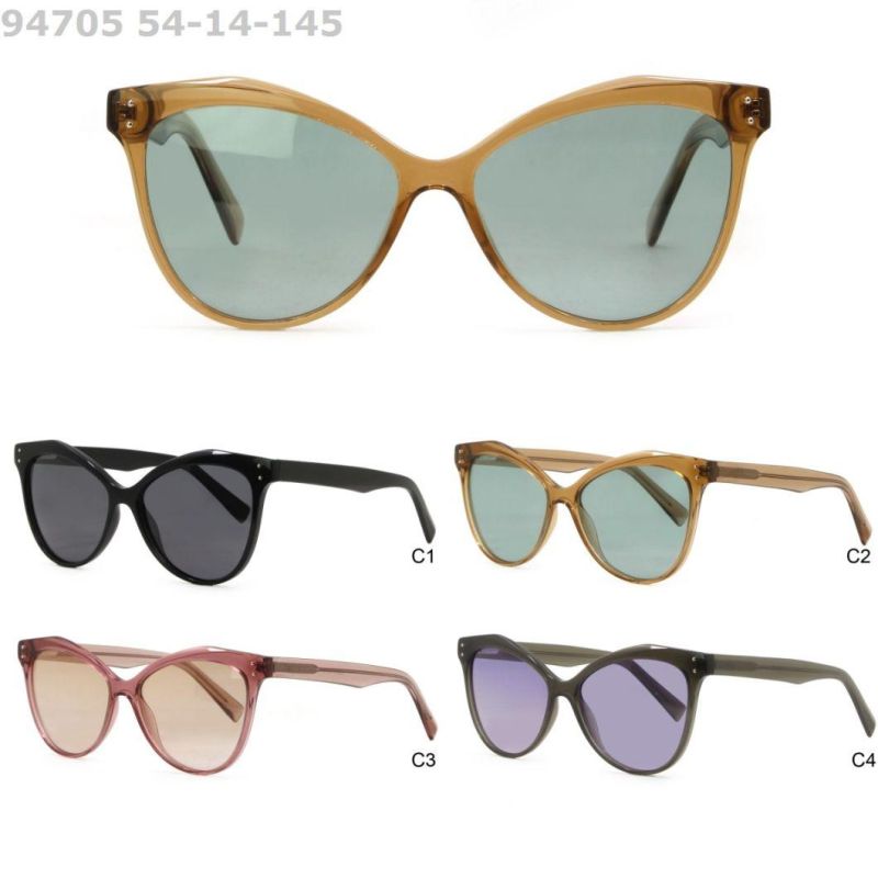 Stylish Oversized Cat Eye Injection Acetate Polarized Sunglasses for Women