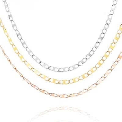3 Colors Stainless Steel Gold Plated Anchor Plain Necklace for Man
