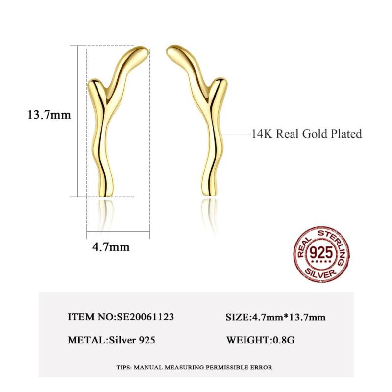 Fashion Branches Jewelry High Quality S925 Ear Studs