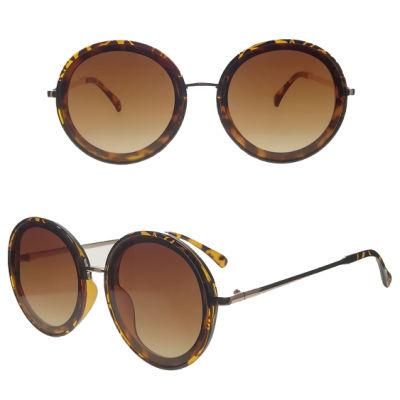 Round Frame Mixed Material Sunglasses