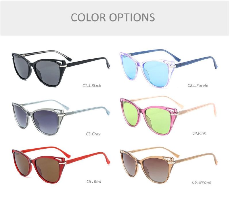 Custom Logo Fashion Vendors Women Polarized Cat Eyes Sunglasses