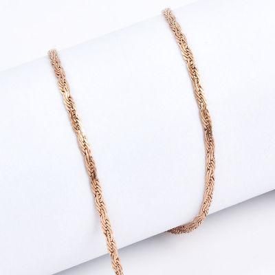 Free Samples Rose Gold Plated Stainless Steel Fashion Jewelry Rope Chain Bracelet Anklet Bangle Necklace for Jewellery Making