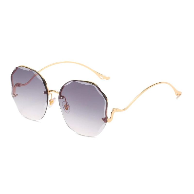 2020 Ready Made Round Rimless Trendy Women Fashion Sunglasses
