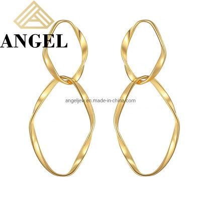 925 Silver Fashion Jewelry Fashion Accessories Simple Design Gold Plated 925 Sterling Silver Fashion Jewellery Factory Wholesale Fine Earrings