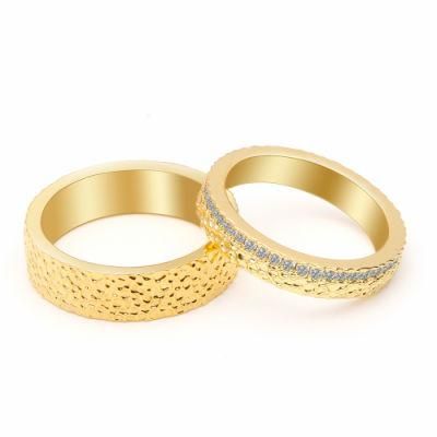Rock Texture Wholesale Couple Engagement Wedding Rings for Spouse