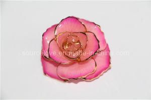 Fashion Brooches-24k Gold Dipped Rose Jewelry (XZ019)