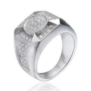 925 Sterling Silver Men Ring Cubic Zirconia Fashion Jewelry
