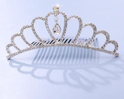 Tiara Children Princess Rhinestone Crown Comb Hair Accessories