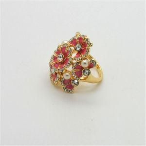 Big Size Flower Ring Gold Plating Exaggerated Party Banquet Finger Dress Lady Jewelry (R130019)