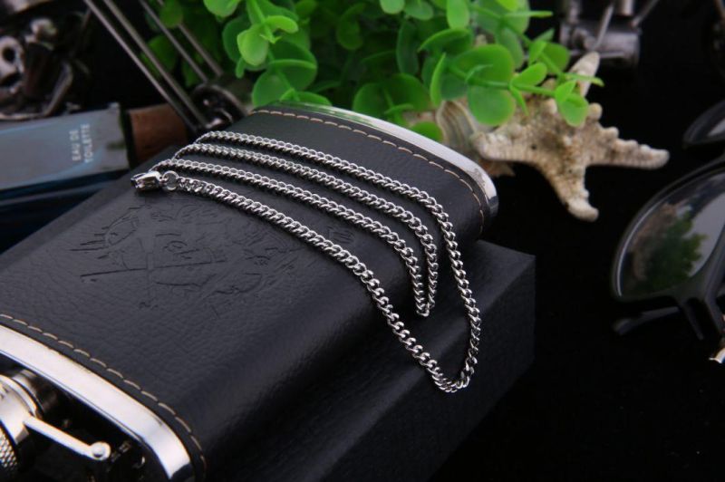 Wholesale High Quality Fashion Polish Curb Chain Necklace Stainless Steel Gold Plated Customized Design