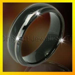engravable black tungsten ring for men fashion jewelry