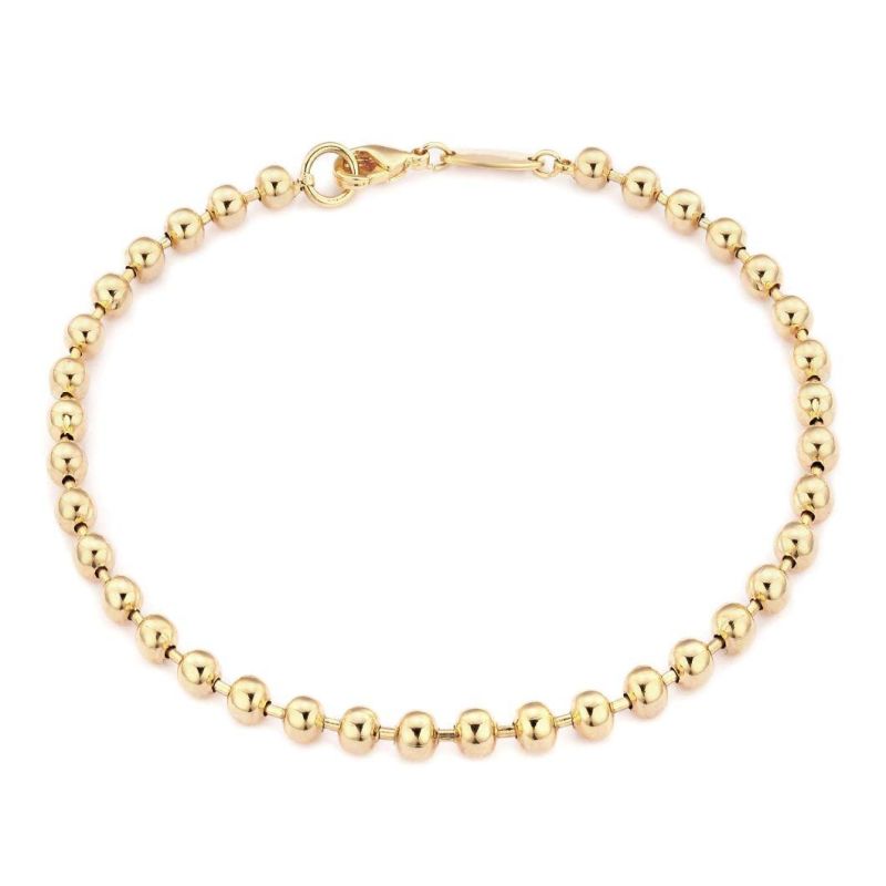 Classic Gold Plated Stainless Steel Ball Chain Fashion Necklace for Decoration Fashion Jewelry Bracelet Anklet