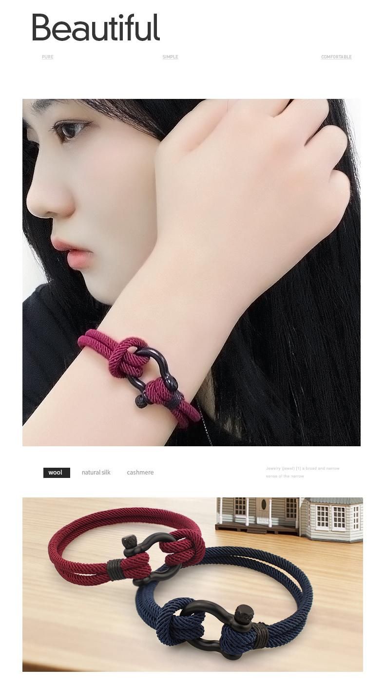 Lover Gift Knit Polyester Colorful Concise Design Bracelet