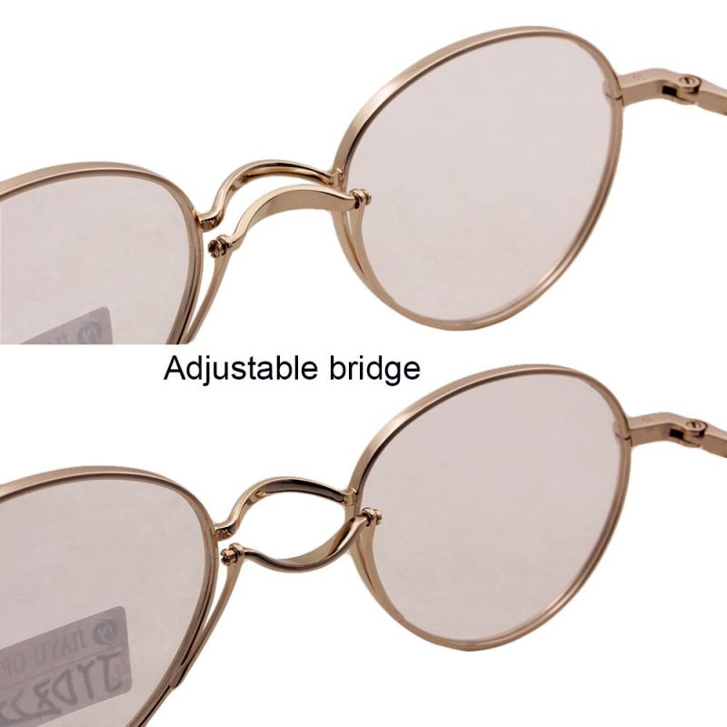 2022 New Titanium Round Designer Metal Sunglasses with Adjustable Bridge