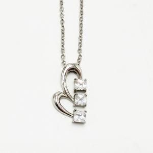 Diamond Women CZ Stainless Steel Silver Necklace Jewelry