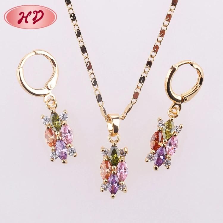 Valentine′s Fashion AAA Cubic Zircon CZ Zircon Necklaces Earrings Jewelry Set