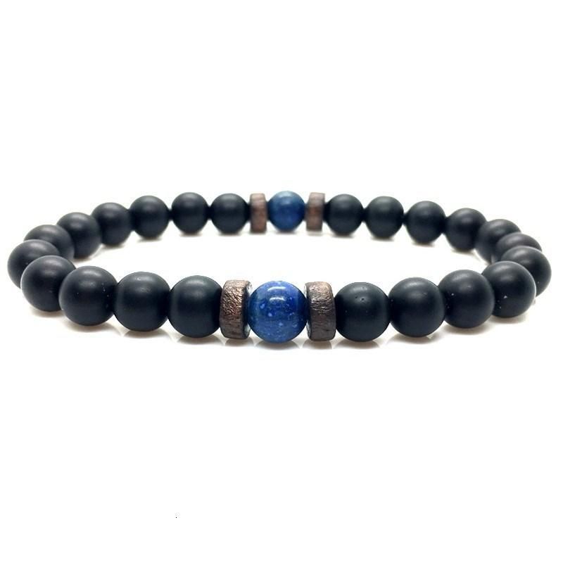 Promotion Gift Men Natural Bead Lava Stone Bracelets Fashion Jewelry