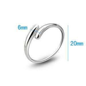 Elegant Fashion Lady Party Plain Silver Ring