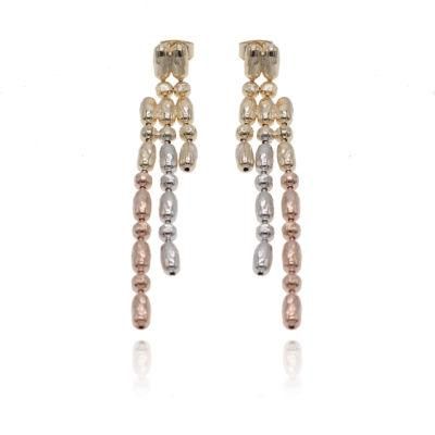 Tricolor Gold Plated Fashion Fringe Earrings for Women