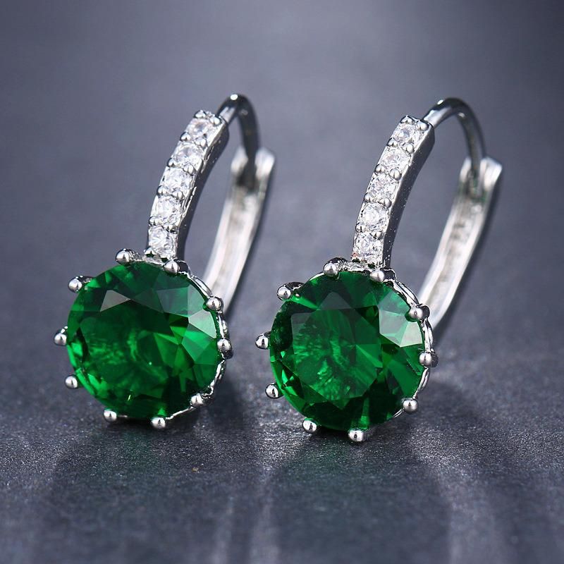 Women Fashion Jewelry Crystal Rhinestone Zircon Stud Earrings Fashion Accessories