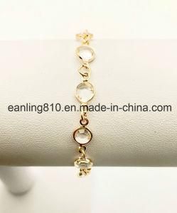 Round Gemstones Crystals Link Chain Anklet Bracelet Fashion Jewelry