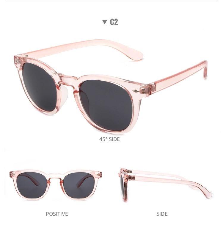 2022 Newest Design Candy Colors Sunglasses Transparency Frame with Nails Inserted Custom Hue Unisex Fashion Overs Sun Glasses