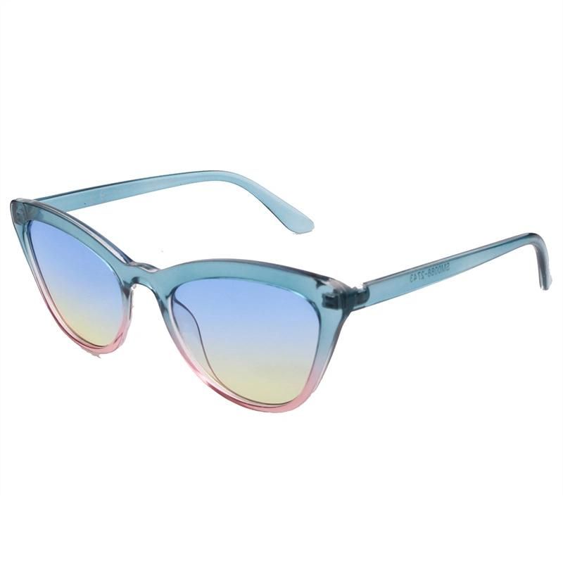 Hot Selling Clear Peacock Blue Cateye Fashion Sunglasses