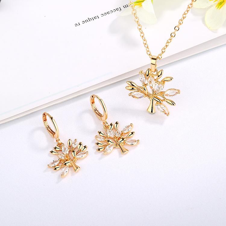 Cheap 18K Gold Plated Diamond CZ Jewelry Sets for Birthday Gift