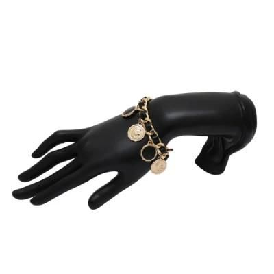 Retro Punk Cool Style Hand Ornaments Female Personality Geometric Figure Circular Pendant Bracelet