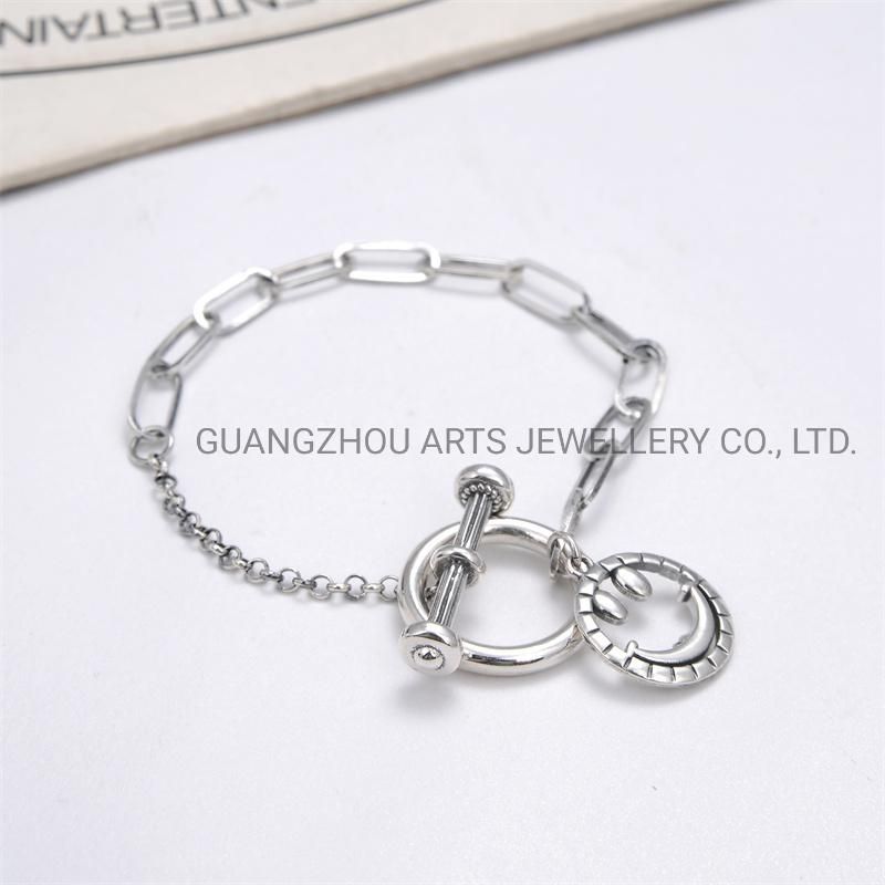 Wholesale 925 Sterling Silver Creative Smile Face for Happiness Bracelet