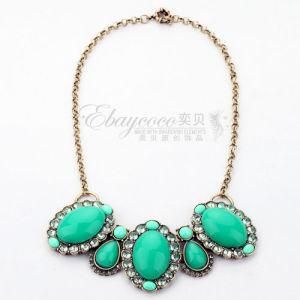 Fashion Jewelry Zinc Alloy with Big Resin Stone Major Suit Necklace (MJ-SJ-63356)