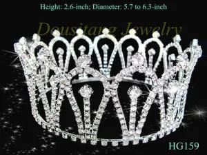 Full Round Tiara / Crown Made of Rhinestones