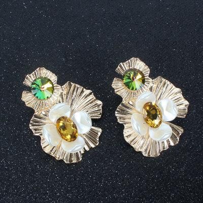 Fashion Jewelry Alloy Flower Earrings Fashion Simple Personality Color Earrings