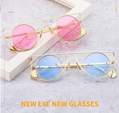 Classic Frame Round Sunglasses Women/Men Brand Designer Alloy Mirror Male Female Punk Sun Glasses