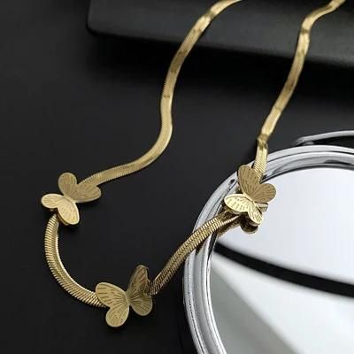 Women Jewellery Necklaces Gold Plated Titanium Steel Necklace