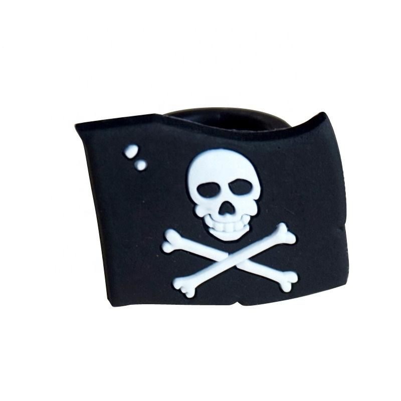 Wholesale Kids Soft Rubber Pirate Skull Ring Toy for Kids