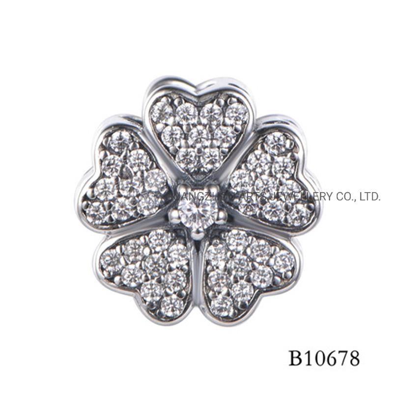 Multi-Shape Cubic Zircons DIY Silver Charm