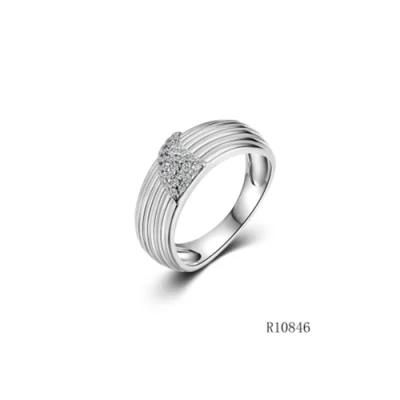 Fashion 925 Silver with CZ Thread Line Ring for Women