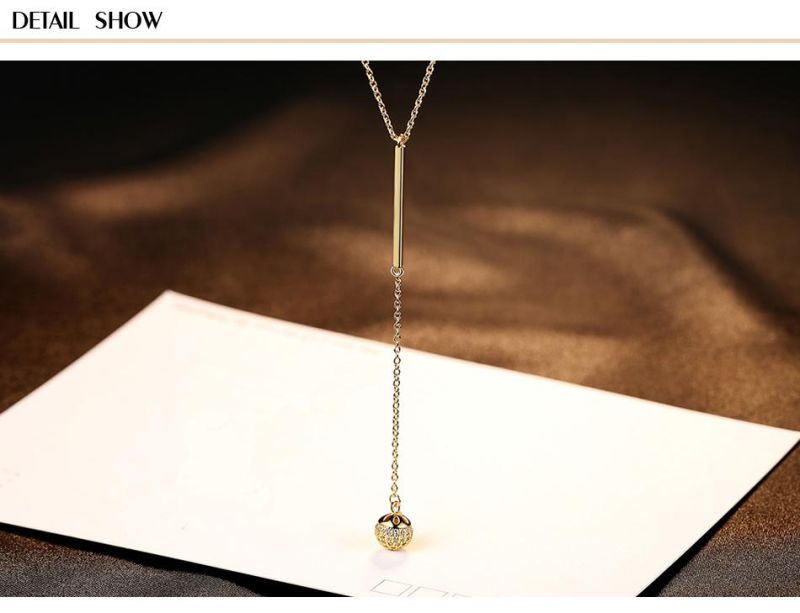 Jewelry Female Gold Plated Ball Zircon Pendant Necklace