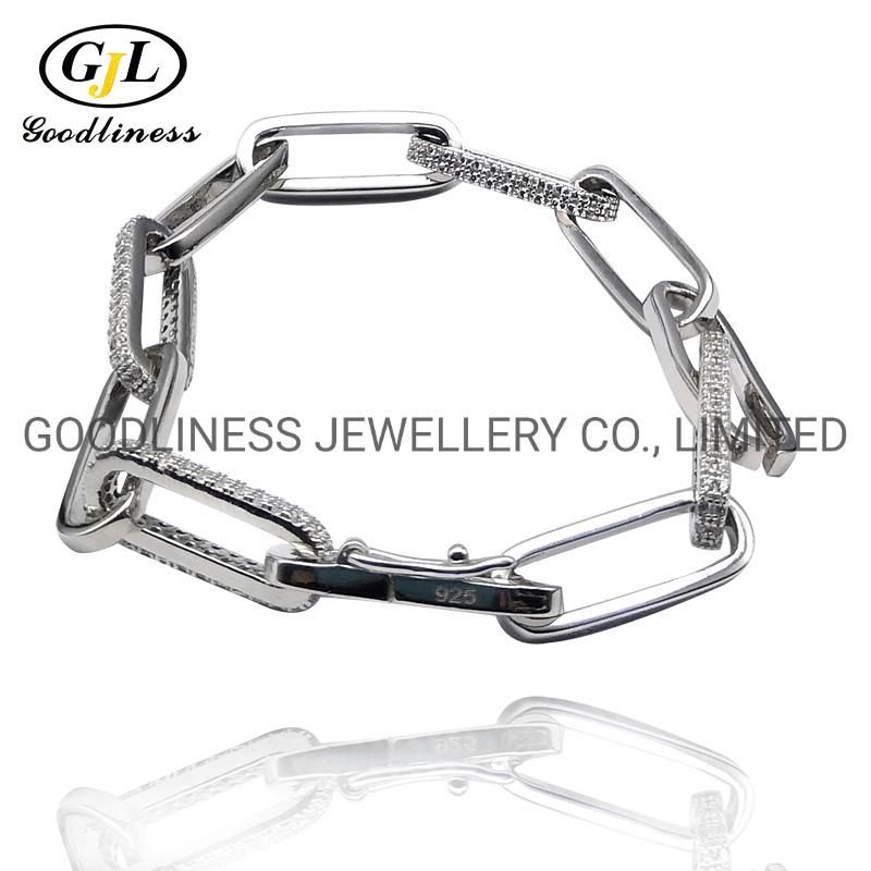 Hotsale 925 Sterling Silver Fine Jewelry Chunky Oval Link Bracelets
