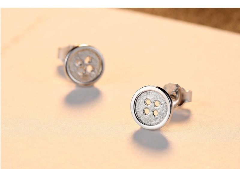 Buttons Shape Ear Stud Solid Fashion Jewellery Earring