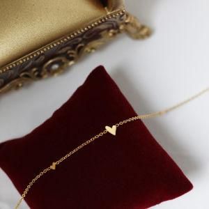 Simple Design 316L Gold Plated Stainless Steel Small Mini Tiny Heart Necklace for Women